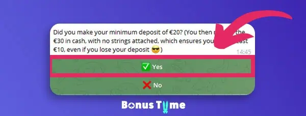 Bonustiime stake 30 euro step 8