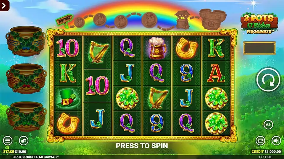 3 Pots O Riches Megaways slot game preview 1