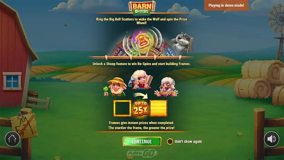Barn Busters slot intro screen