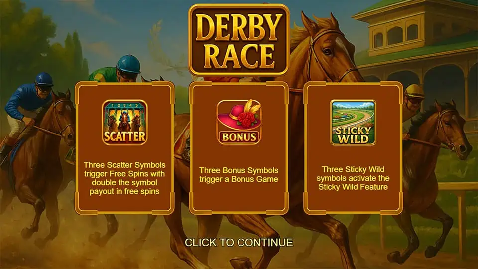 Derby Race slot intro screen