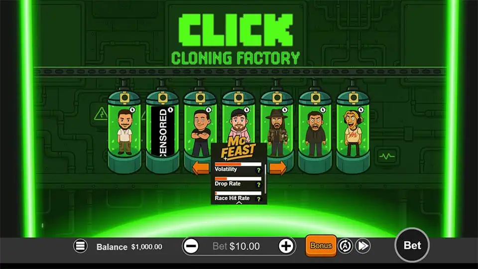 Drop the Boss Click Cloning Factory slot game preview