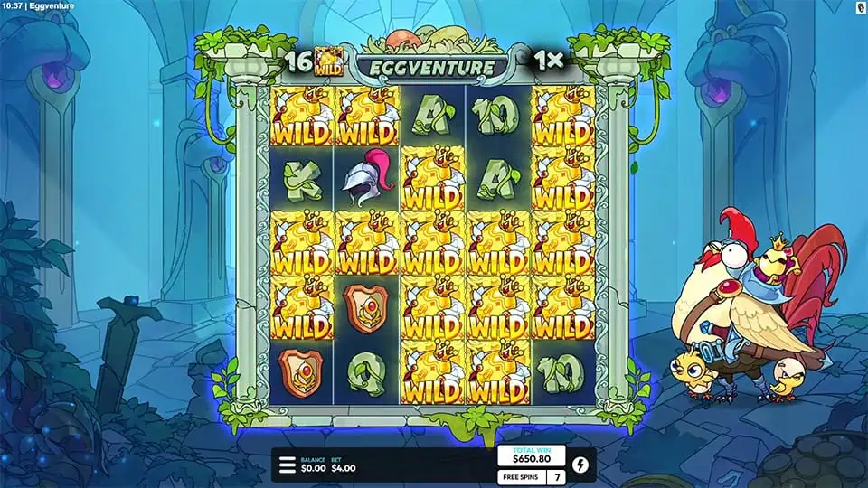 Eggventure slot feature wild