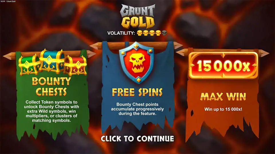 Grunt Gold slot intro screen
