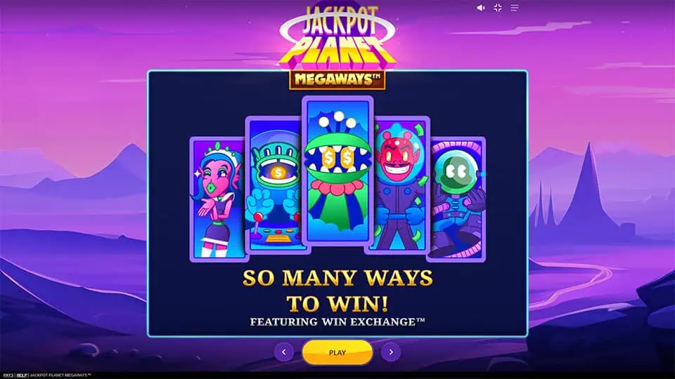 Jackpot Planet Megaways slot intro screen