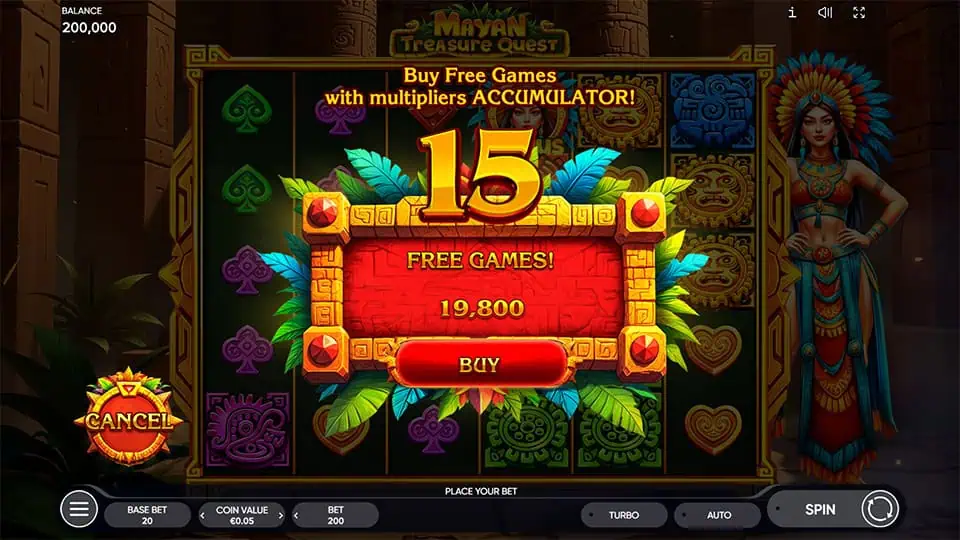 Mayan Treasure Quest slot bonus buy