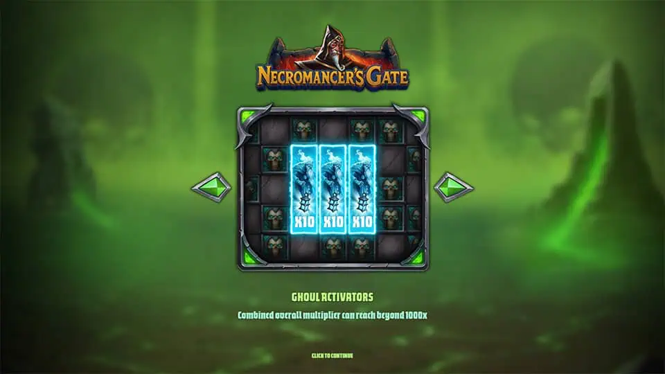 Necromancers Gate slot intro screen