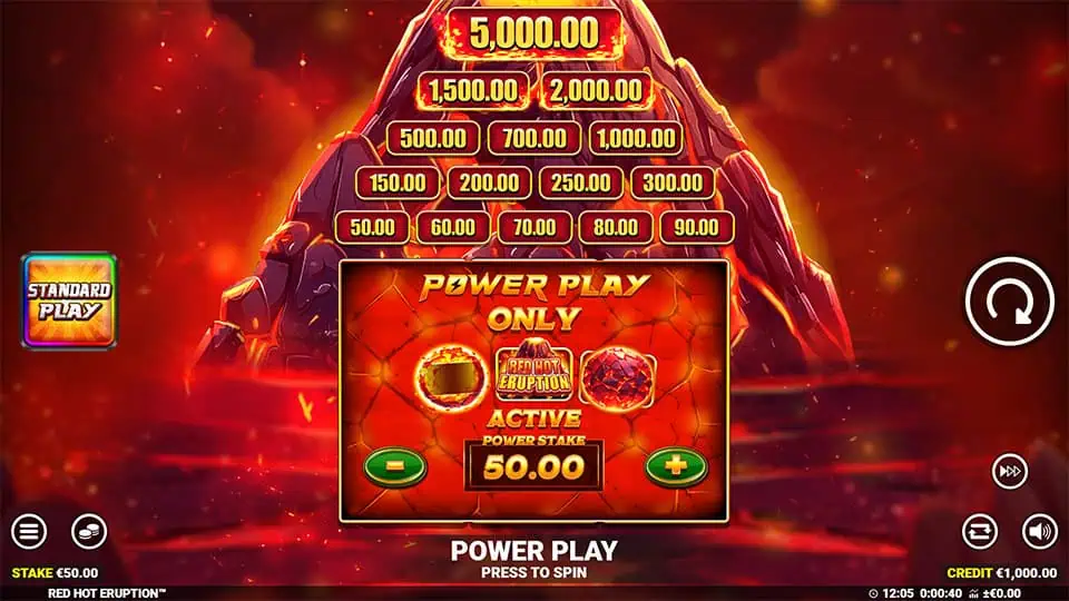 Red Hot Eruption slot power play