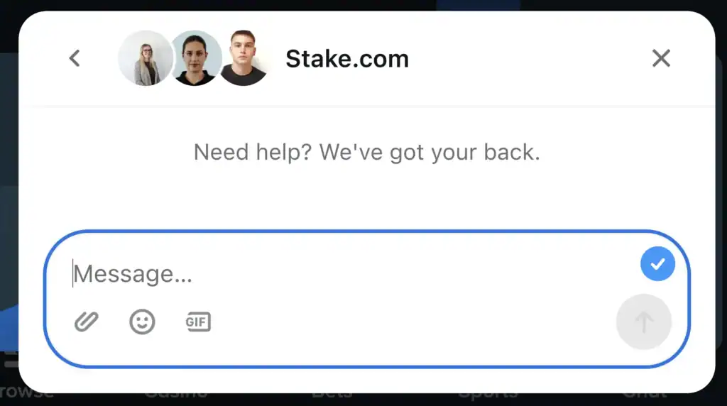 Stake Live chat