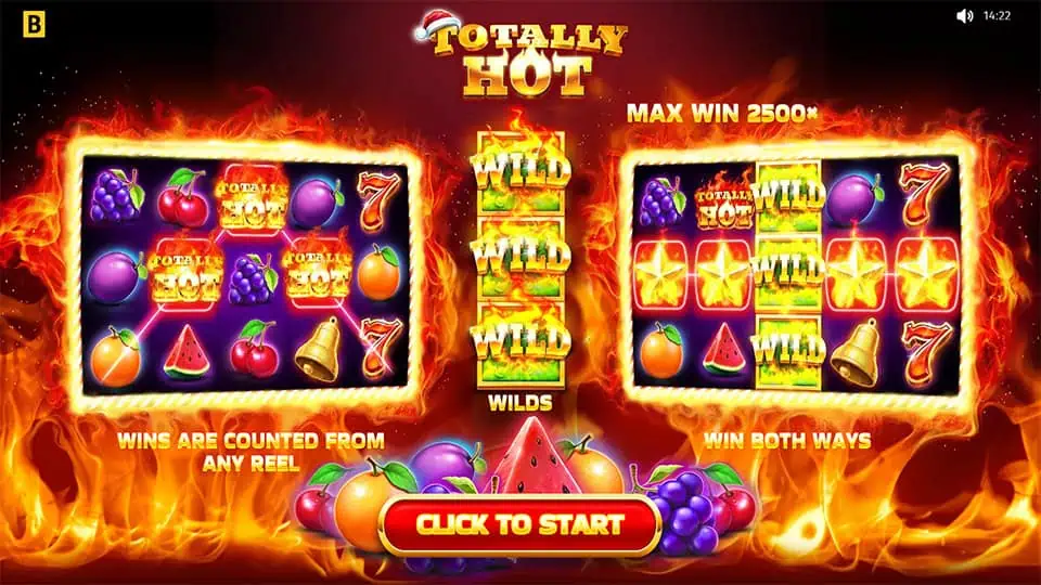 Totally Hot Xmas Edition slot intro screen
