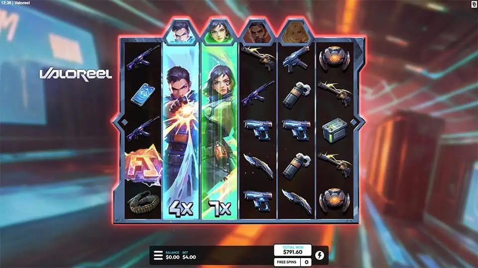 Valoreel slot feature sticky expanding wild multiplier