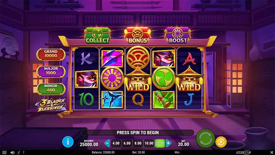 3 Blades Blessings slot game preview
