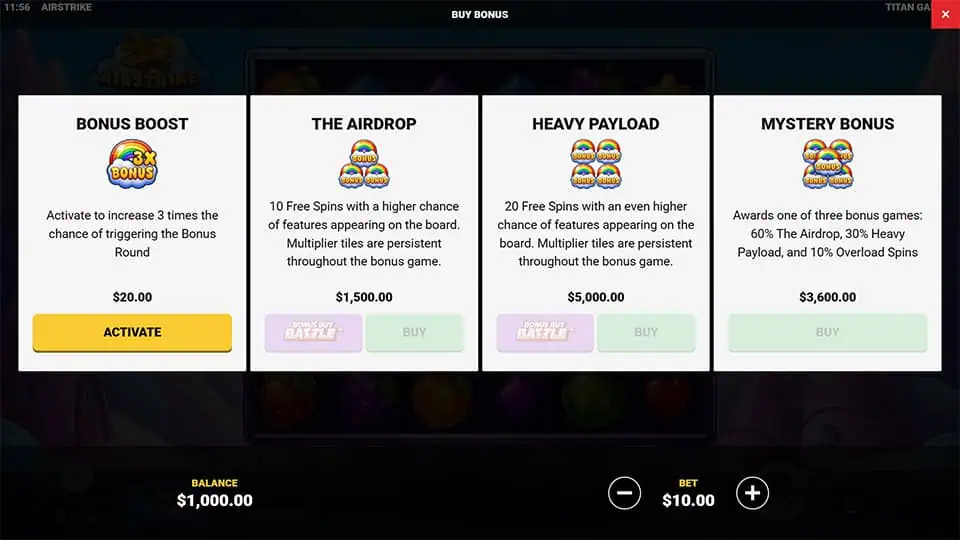 Airstrike slot bonus buy