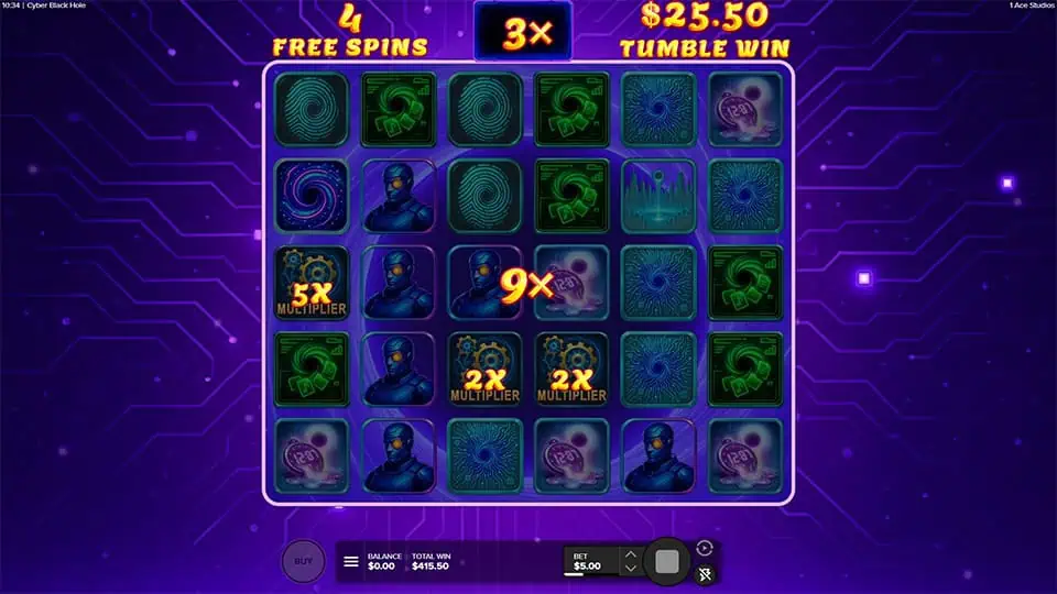 Cyber Black Hole slot feature win multiplier