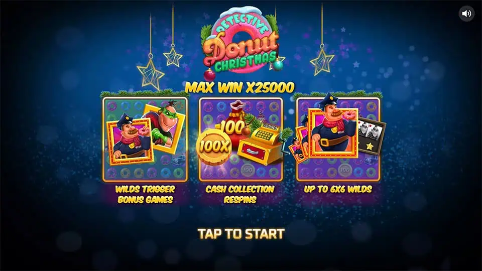 Detective Donut Christmas slot intro screen 1