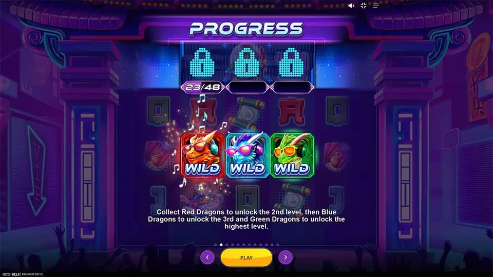 Dragon Boyz slot intro screen 1