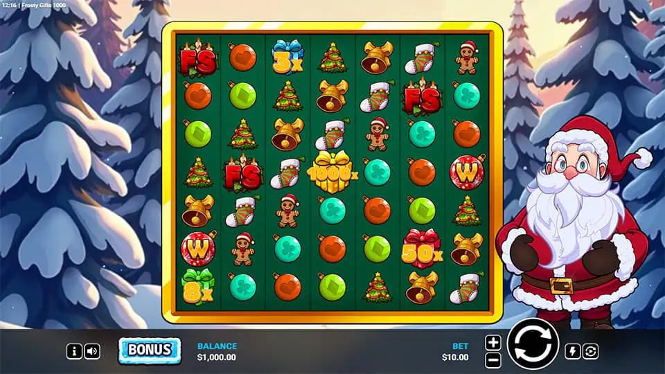 Frosty Gifts 1000 slot game preview
