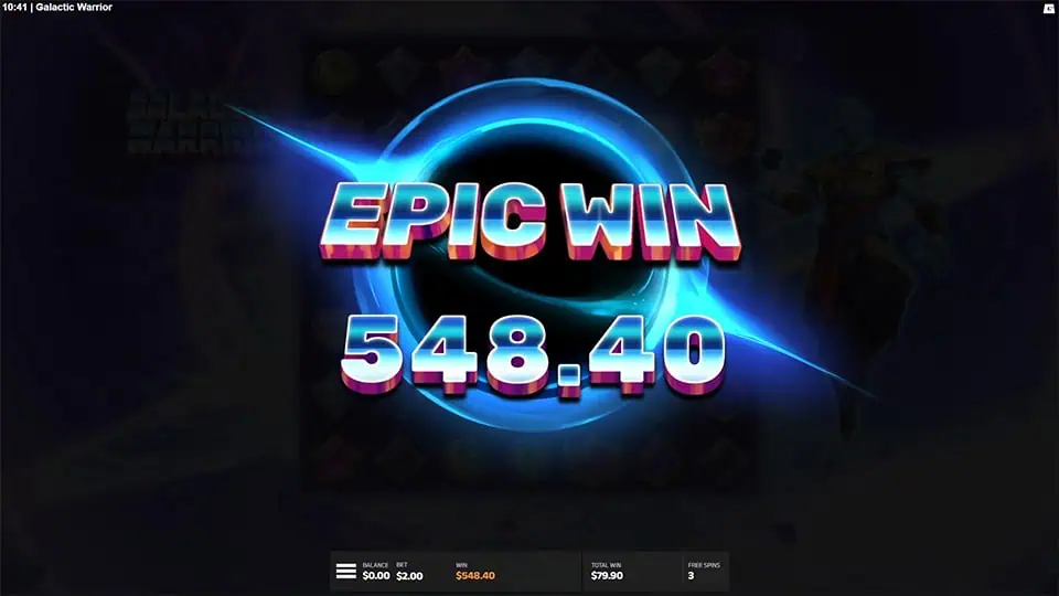 Galactic Warrior slot big win