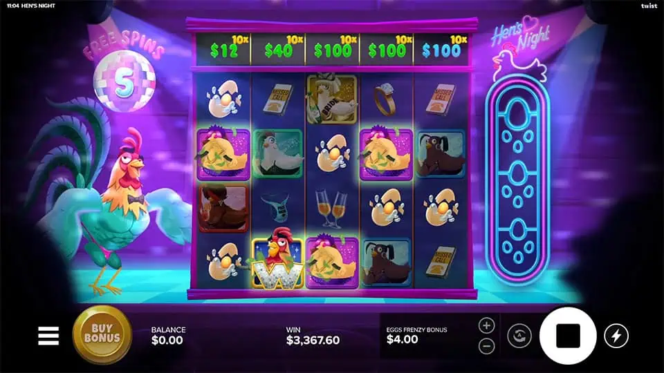 Hens Night slot feature money symbol multiplier