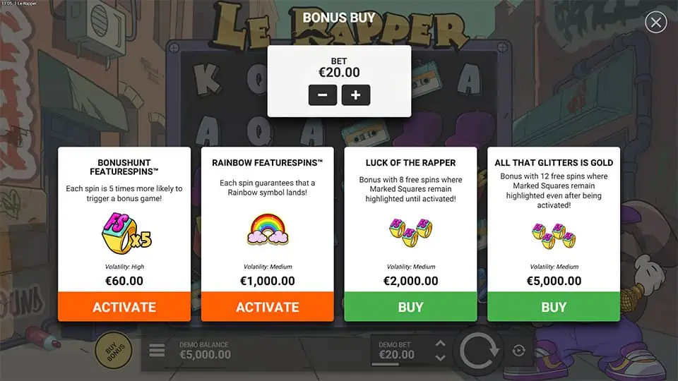 Le Rapper slot bonus buy