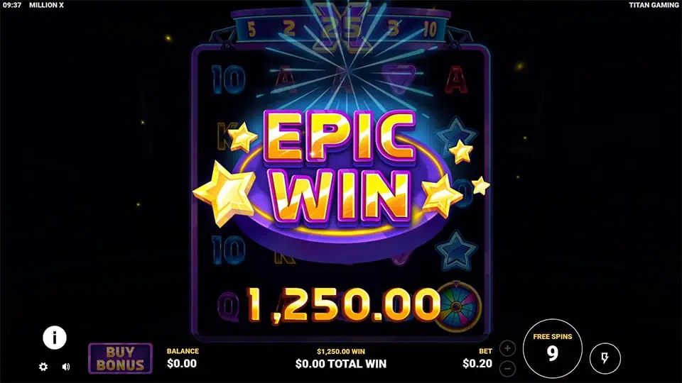 Million X slot big win