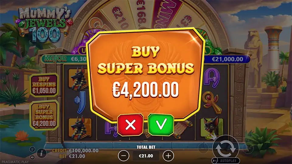Mummys Jewels 100 slot bonus buy 1