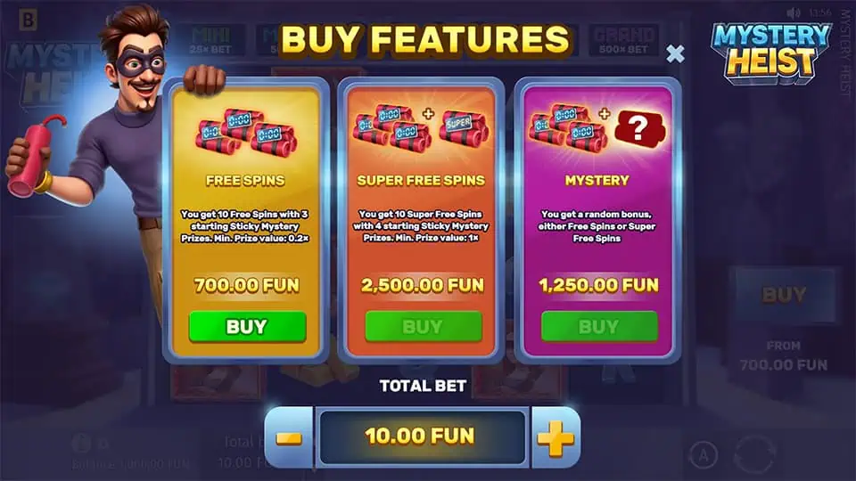 Mystery Heist slot bonus buy 1