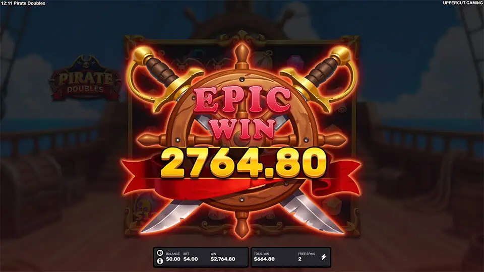 Pirate Doubles slot big win