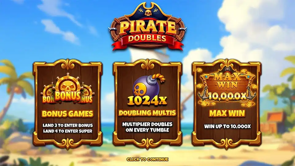 Pirate Doubles slot intro screen