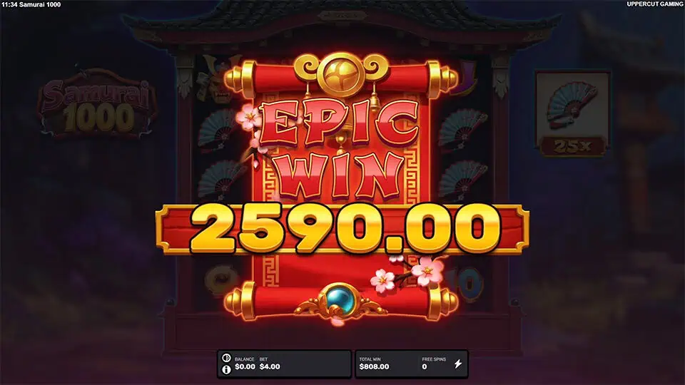 Samurai 1000 slot big win