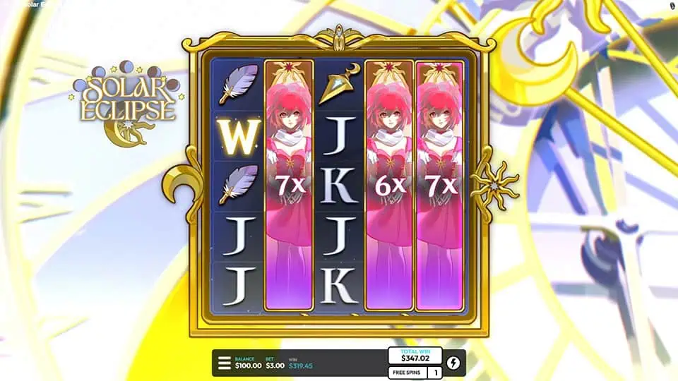 Solar Eclipse slot feature wild reel multiplier 2