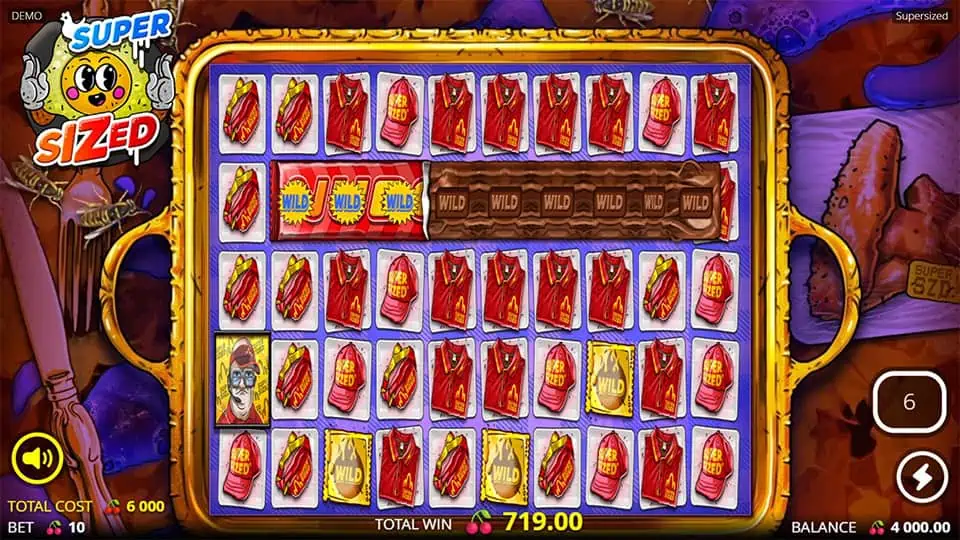 Supersized slot feature expanding wild