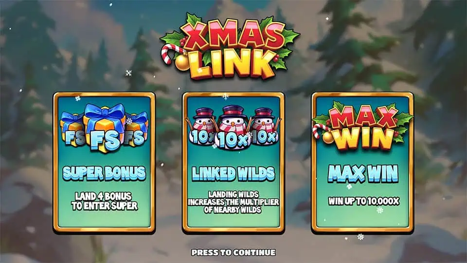 Xmas Link slot intro screen 1