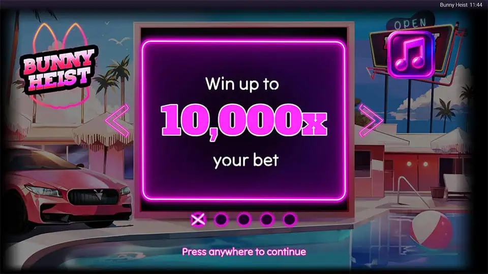 Bunny Heist slot intro screen