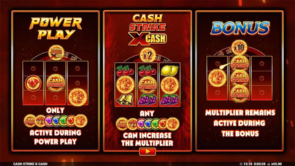Cash Strike X Cash slot intro screen