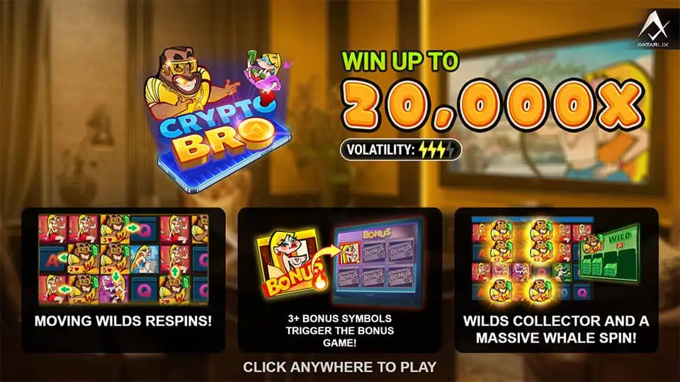 Crypto Bro slot intro screen 1