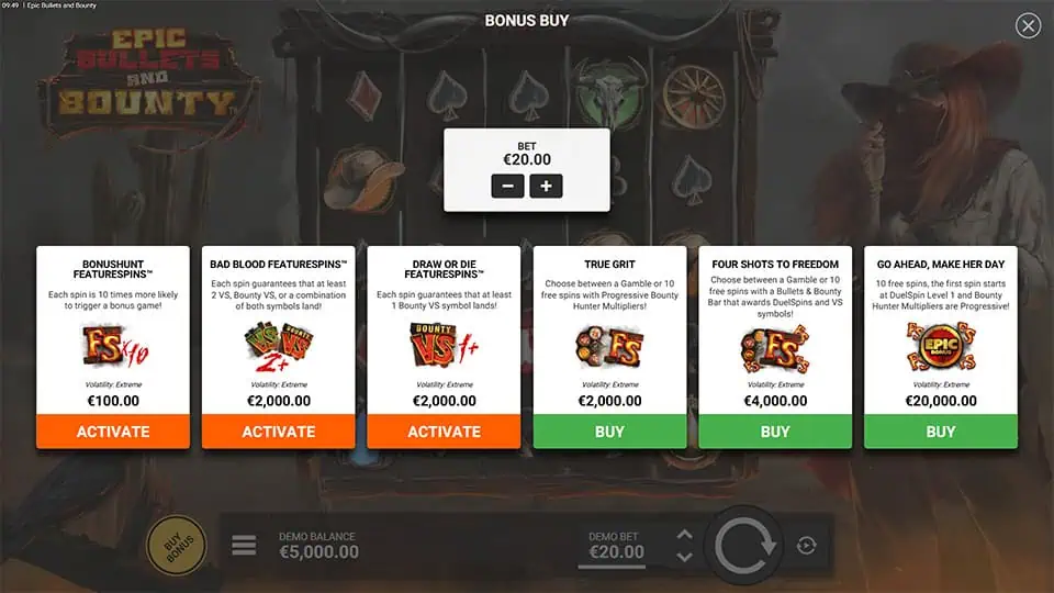 Epic Bullets Bounty slot bonus buy