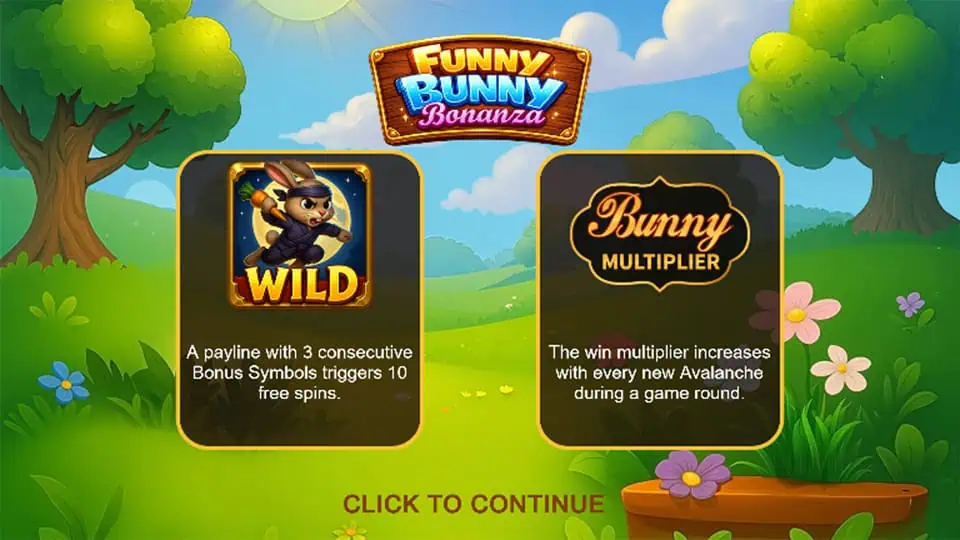 Funny Bunny Bonanza slot intro screen