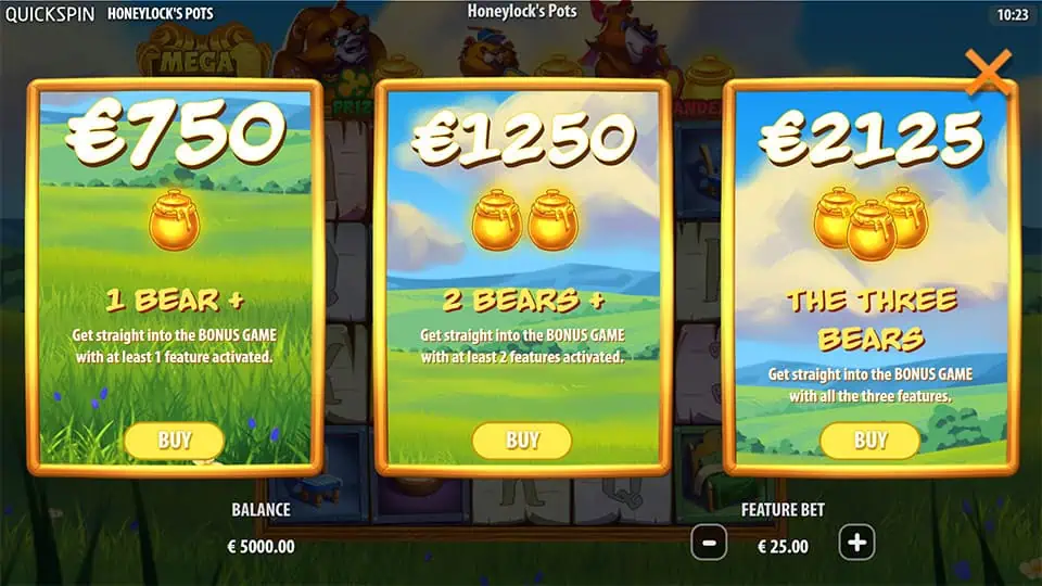 Honeylocks Pots slot bonus buy 1
