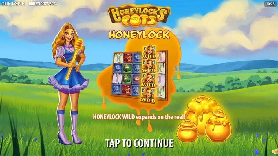 Honeylocks Pots slot intro screen
