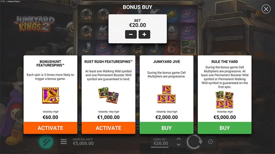 Junkyard Kings 2 slot bonus buy