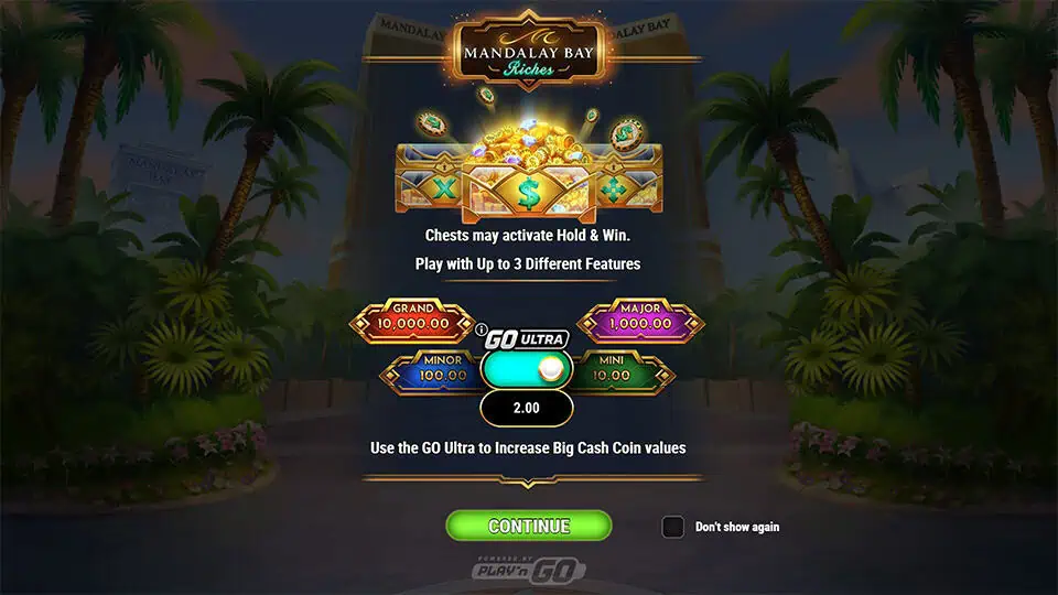Mandalay Bay Riches slot intro screen
