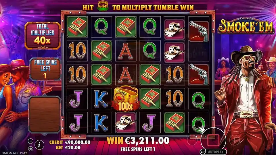 SmokeEm slot feature multiplier