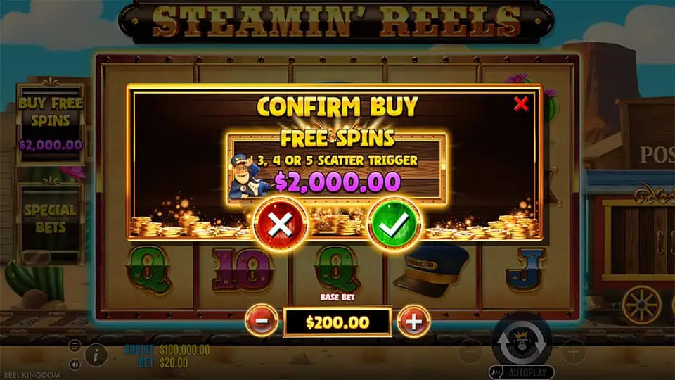 Steamin Reels slot bonus buy