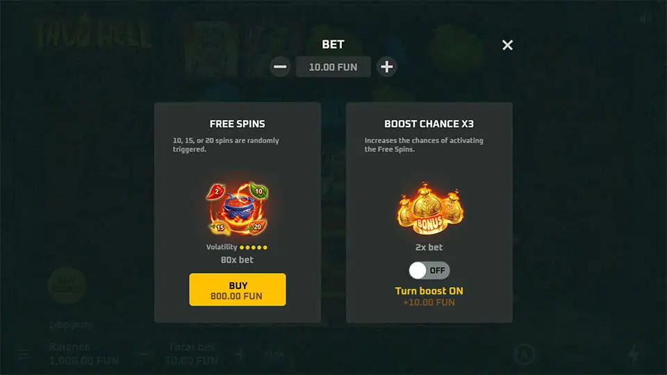 Taco Hell slot bonus buy 1