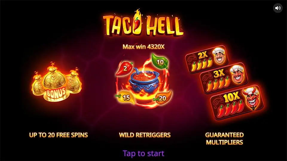 Taco Hell slot intro screen 1