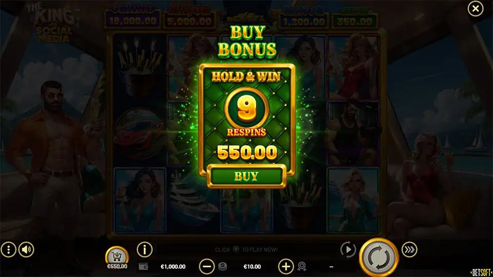 The King of Social Media slot bonus buy 1