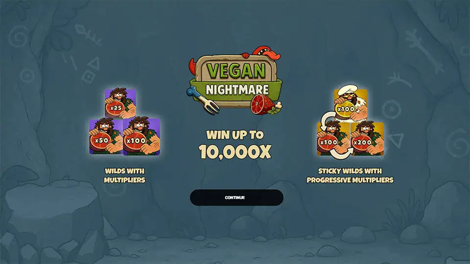 Vegan Nightmare slot intro screen