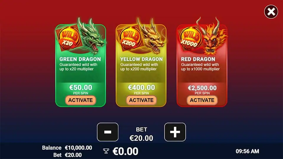 3 Power Dragons slot bonus buy