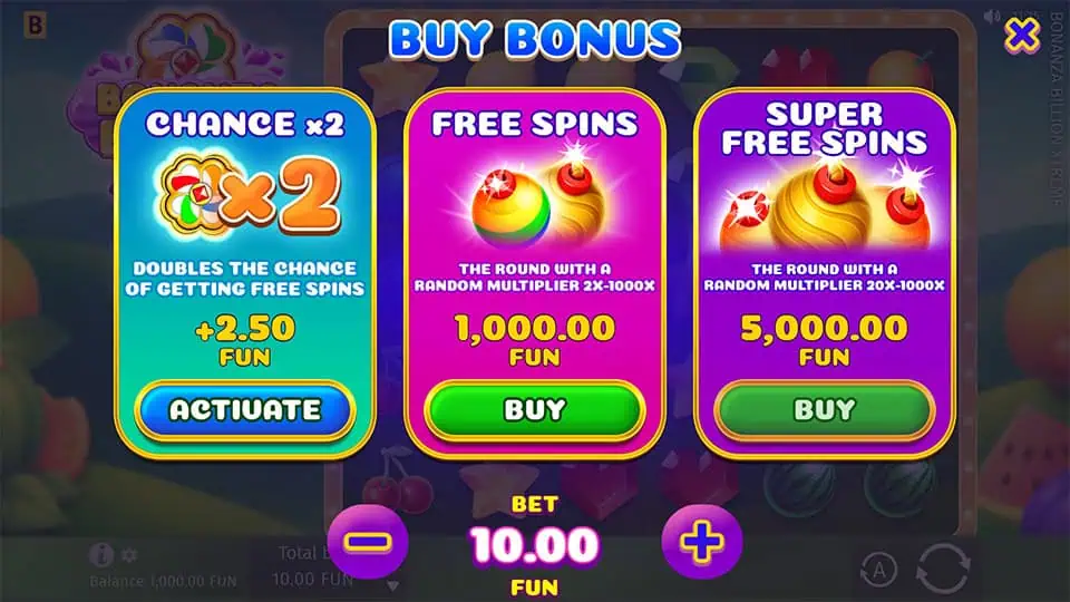 Bonanza Billion Xtreme slot bonus buy 1