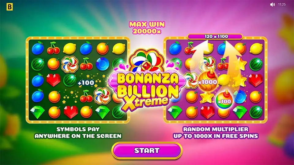 Bonanza Billion Xtreme slot intro screen 1
